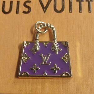 LV Purple and Gold Bag Charm Pendant